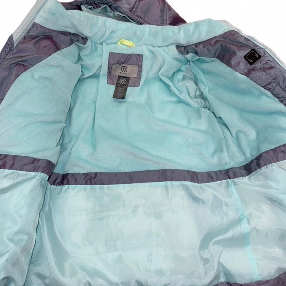 Girls large Metallic/Holographic Purple Puffer Jacket - Picture 4 of 4